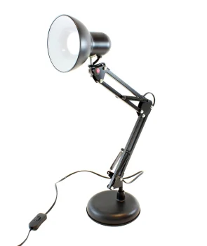 Regulējama melna galda lampa E27