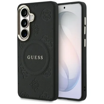 Guess Saffiano Peony Embossed Ring MagSafe vāciņš priekš Samsung Galaxy S26+