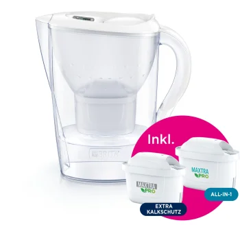 Ūdens filtrēšanas krūze Brita Marella, 2.4 l, balta, ar 2 kasetnēm