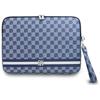 DKNY Checkered Pattern Printed Stripes klēpjdatora maciņš 14", zils