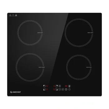 Iebūvējamā indukcijas plīts virsma AMZCHEF CE-T-74IB4xyzf-CS, 4 zonas, 7400W, melna
