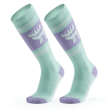 Qunature 037202 slēpošanas zeķes, 43-48 (L/XL), violeti zaļas