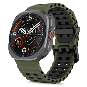 Tech-Protect Iconband Pro siksniņa pulkstenim Samsung Galaxy Watch Ultra 47mm, zaļa/melna