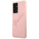 Guess Galaxy S21 Ultra vāciņš Silicone Vintage Script, rozā