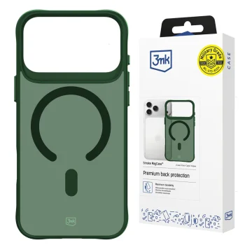3mk Smoke MagCase vāciņš priekš iPhone 17 Pro, MagSafe saderīgs, zaļš puscaurspīdīgs