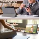 Samsung Galaxy Tab S9 Ultra (SM-X910, SM-X916B) Tri-fold Stand Design Leather Case Cover, Grey | Vāks Apvalks...