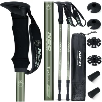 Neo-Sport NS-381 teleskopiskās trekinga nūjas 65-135 cm, melnas