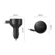 Auto lādētājs Orico FC-60-2C 60W ar ievelkamu USB-C kabeli 65 cm, melns