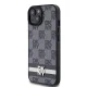 DKNY iPhone 15 / 14 / 13 vāciņš Leather Checkered Mono Pattern, melns