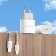 Sienas lādētājs Dudao A14EUC PD 20W ar USB-C kabeli, balts
