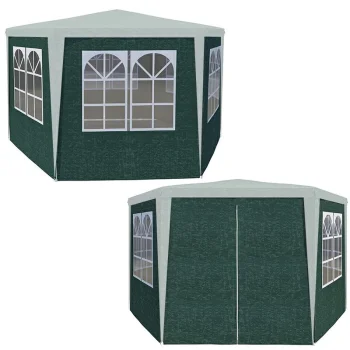 Zaļas sešstūra dārza paviljona sienas (6 gab., 2x2x2 m)
