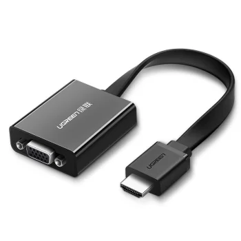 Ugreen HDMI uz VGA adapteris ar micro USB un 3.5mm audio melns (40248)