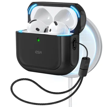 ESR Orbit HaloLock MagSafe maciņš Apple AirPods 4 austiņām, melns