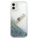 Guess iPhone 12 mini vāciņš Glitter Vintage Script, zils