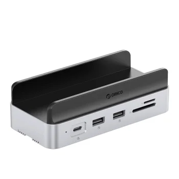 Orico MiniDock 10-in-1 dokstacija ar M.2 SSD slotu Mac mini 2024 datoram, sudraba