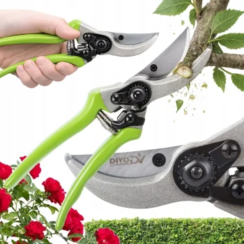 Dārza šķēres DIVODV augiem un krūmiem, 22 cm, zaļas