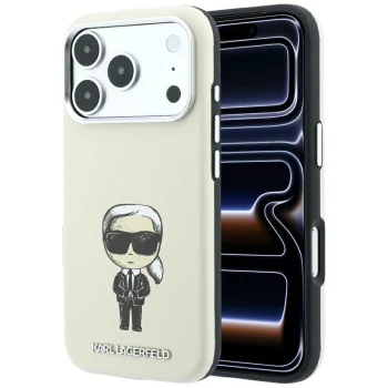 Karl Lagerfeld Smooth Ikonik Sketch MagSafe vāciņš iPhone 18 / 17 Pro Max, bēšs