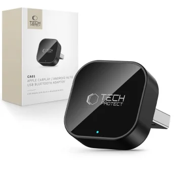 Tech-Protect Ultraboost CA01 bezvadu CarPlay un Android Auto USB adapteris, melns