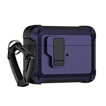 Aizsargmaciņš austiņām AirPods 4 ar karabīni, violets