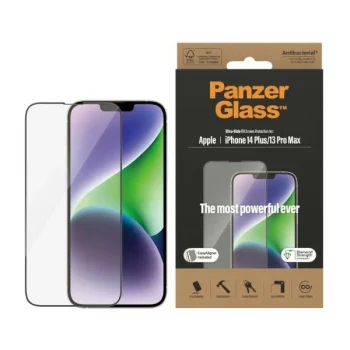 PanzerGlass Ultra-Wide Fit Antibakteriāls rūdīts stikls ar pozicionētāju iPhone 14 Plus / 13 Pro Max tālrunim |...