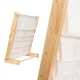 Bērnu grāmatu plaukts, 76,5 cm, koks/audums, bāzēts Montessori stilā