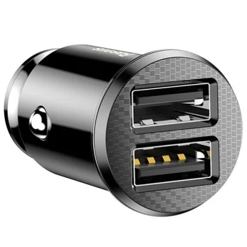 Baseus Grain Automašīnas lādētājs 2x USB 5V 3.1A melns