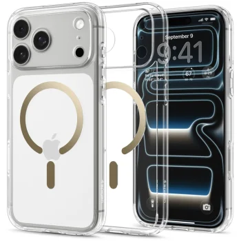 Spigen Ultra Hybrid Mag MagSafe vāciņš iPhone 17 Pro / 18 Pro, caurspīdīgs zelta
