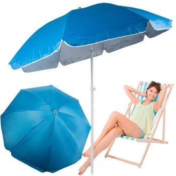 Saliekams pludmales un dārza saulessargs ar UV filtru, 170 cm