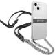 Guess 4G Gray Strap Silver Chain vāciņš iPhone 13 mini, caurspīdīgs