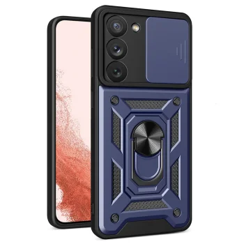 Samsung Galaxy S23 (SM-S911) Armor Guard TPU Hybrid Camshield Case Cover, Blue | Telefona Vāciņš Maciņš Apvalks...