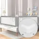 Ecotoys gultas aizsargbarjera bērniem, 180 cm, pelēka/balta