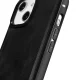 iCarer Leather Oil Wax dabīgās ādas vāciņš priekš iPhone 14 Plus, melns