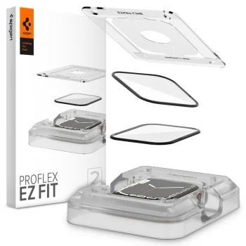Apple Watch 7 (45 mm) Spigen "EZ FIT" Tempered Glass Screen Protector 2 pcs. | Pulksteņa Ekrāna Aizsargstikls ar...
