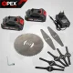 Akumulatora zāliena trimmeris OPEX TOOLS OPX28025, 21V, 2x 1.5 Ah, ar riteņiem, sarkans/melns