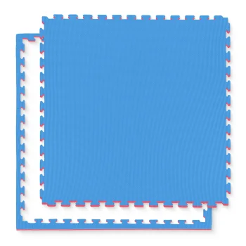 PUZZLE 4FIZJO putu sporta grīdas paklājs 100×100 cm, sarkans/zils