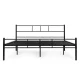 Metāla divguļamā gulta ModernHome ar pamatnes līstēm 160 x 200 cm, melna