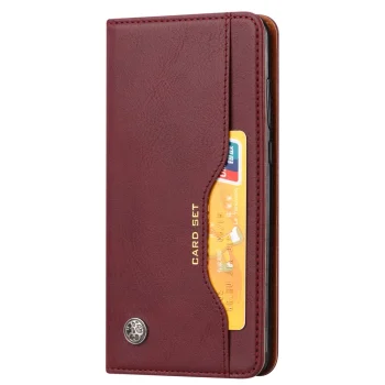 Huawei P20 2018 (EML-L29) PU Leather Wallet Book Case Cover, Wine Red | Vāks Maciņš Maks Grāmatiņa Apvalks