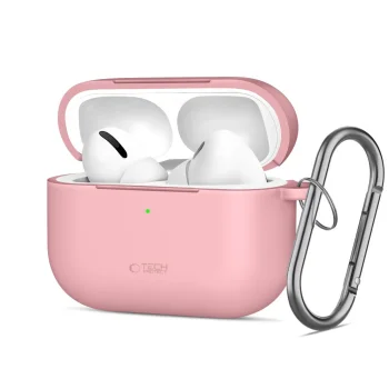 Austiņu maciņš Tech-Protect Silicone Hook priekš AirPods Pro, rozā