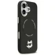 Karl Lagerfeld Choupette Pin MagSafe vāciņš iPhone 17, melns