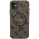 Guess iPhone 11 / XR vāciņš 4G Collection Leather Metal Logo MagSafe, brūns