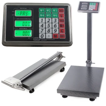 Platformas svari ar LCD displeju, 100 kg, pelēki