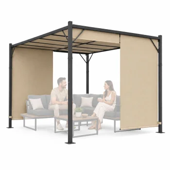 MultiGarden 3x4 m tērauda dārza pergola, bēša