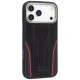 Audi R8 Genuine Leather MagSafe vāciņš iPhone 17 Pro Max, melns ar sarkanu