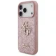 Guess Fixed Glitter Big 4G vāciņš priekš iPhone 17 Pro / 18 Pro, rozā