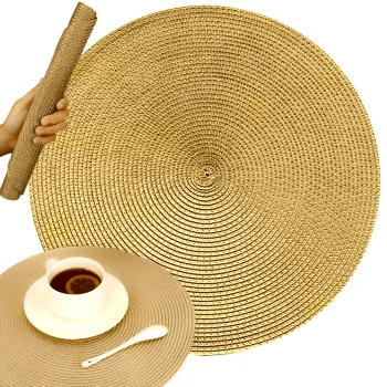 Apaļš pīts galda paliktnis, 38 cm, Zelta
