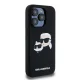 Karl Lagerfeld iPhone 15 Pro vāciņš Silicone Karl & Choupette MagSafe, melns