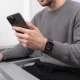 Pulksteņa siksniņa Tech-Protect Silicone Line priekš Apple Watch 44 / 45 / 46 / 49 mm, melna