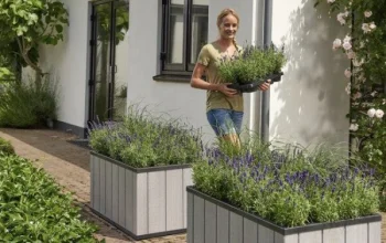 Puķu pods KETER Sequoia Duotech Medium, 88 l, pelēks