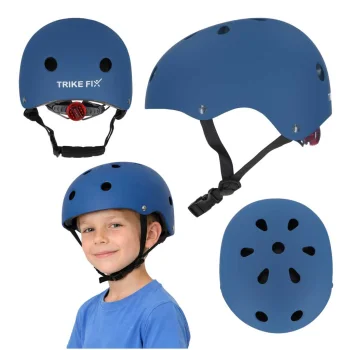 Trike Fix bērnu velo ķivere ar LED, S (48-54cm), tumši zila