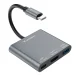 USB centrmezgls Wozinsky WHCH-01 USB-C PD 100W HDMI 4K@30Hz USB-A 10 Gb/s, pelēks